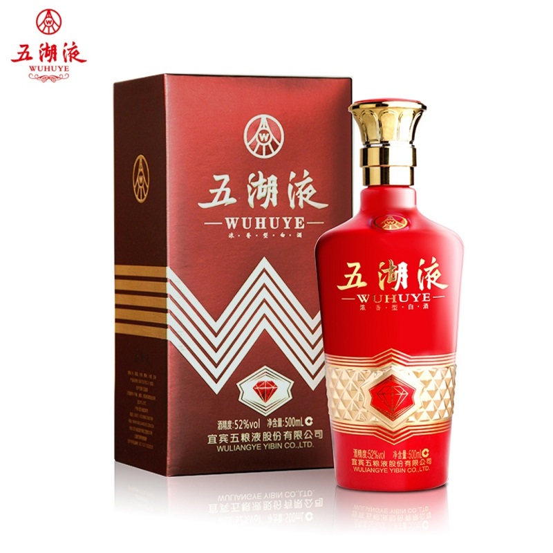 五粮液股份公司出品 五湖液一钻 52度浓香型白酒 500ml/瓶 单瓶装