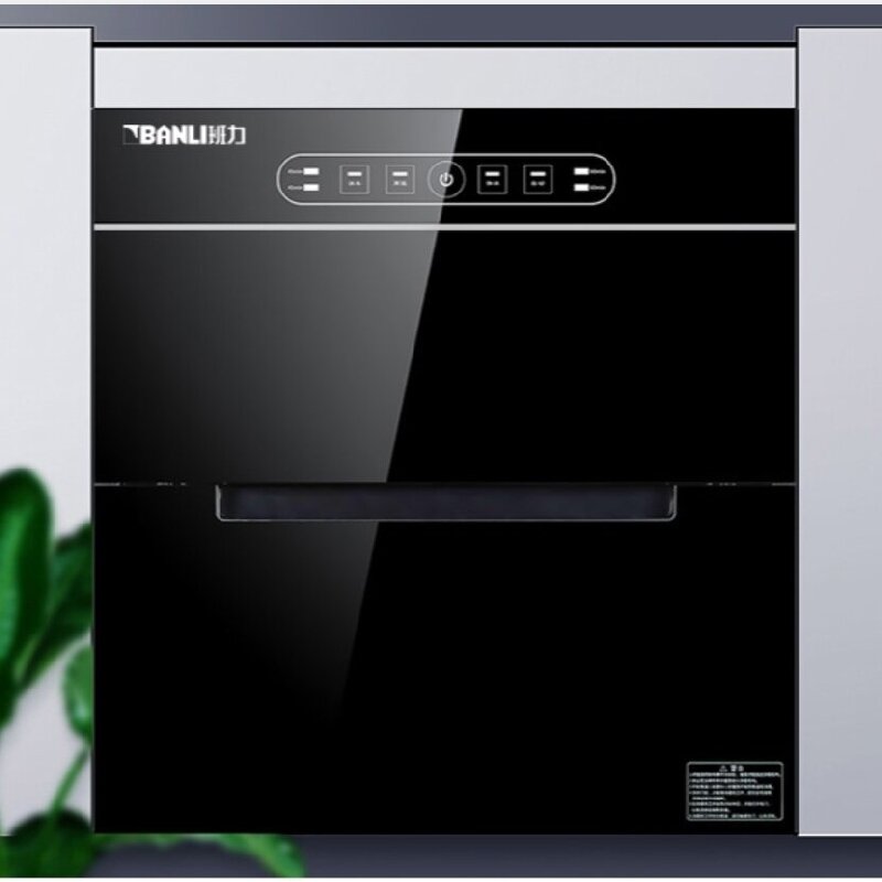 班力嵌入式消毒柜高温烘干负离子净化消毒碗柜120升两层5键触摸款H10A黑色里面互通带负离子和高温暗拉手不锈钢层架不锈钢内胆钢化玻璃面板外壳镀锌板ZTD120-H10A【包运费，德邦发货为主特殊地区例外】
